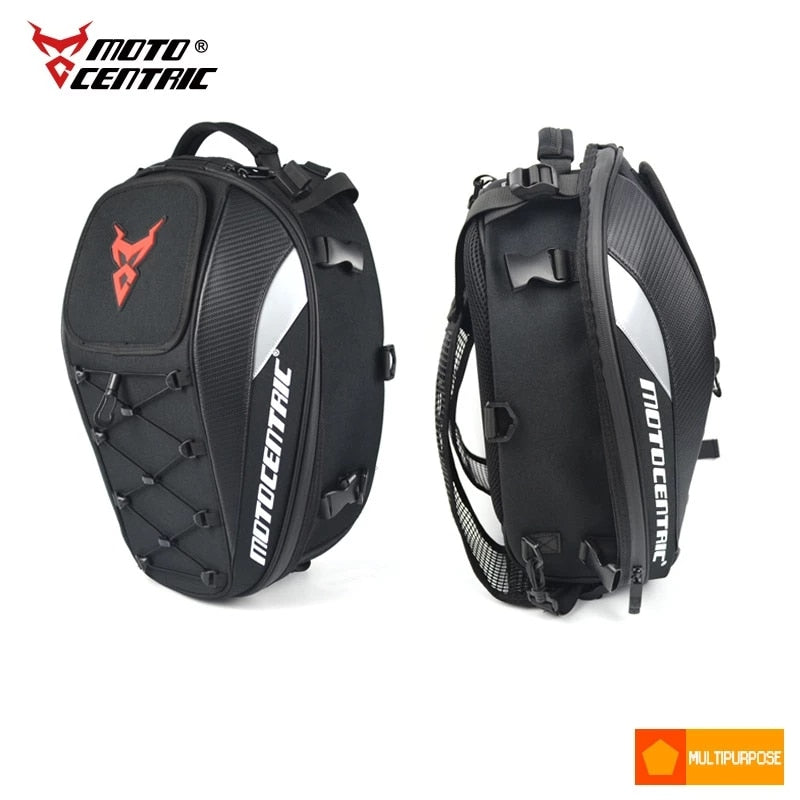 Motocentric motocicleta de alta capacidade 37l rider mochila multi-funcional traseiro da motocicleta saco de assento traseiro casual gota perna saco lateral