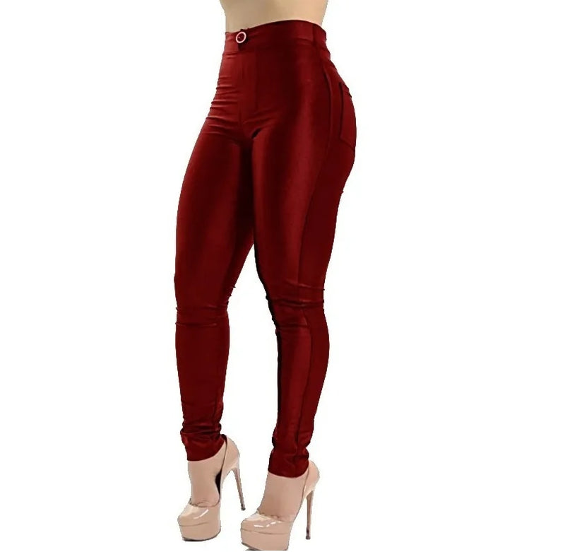 Calça Social Disco Hot Pants Cintura Alta com Ziper e Bolso